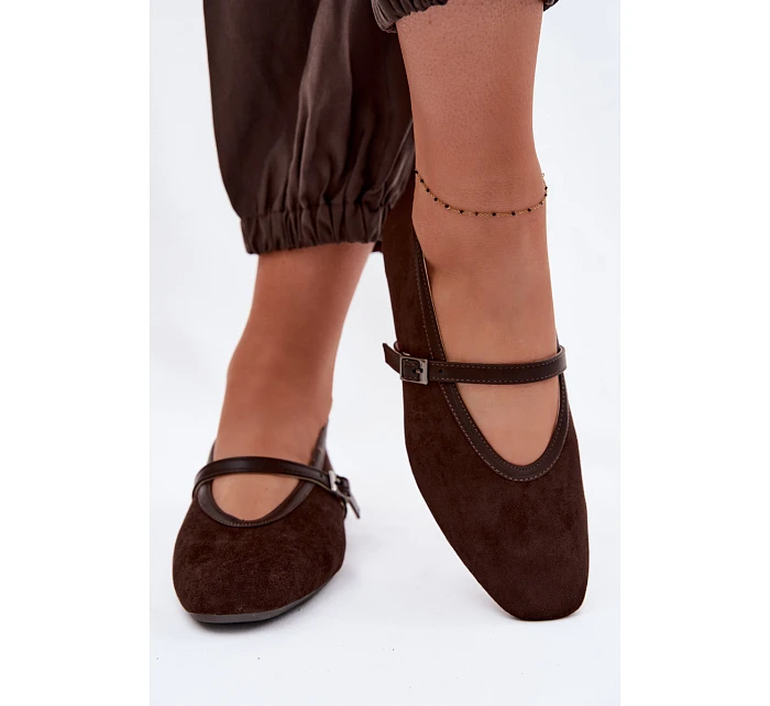 Felora Eko semišové balerínky s páskem