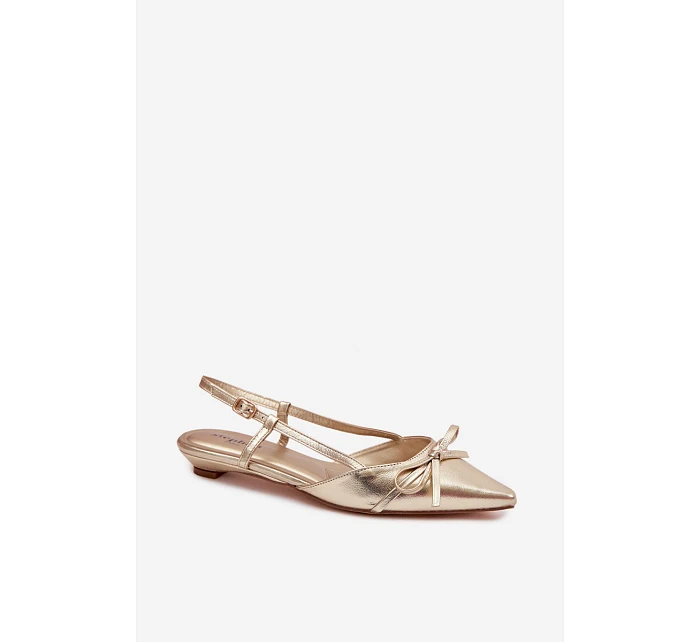 Dámské sandály z umělé kůže na nízkém podpatku Zlaté Jelmera