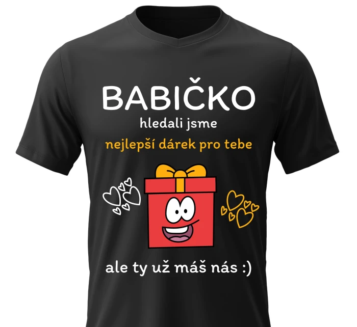 Dámské bavlněné tričko s potiskem - NEJLEPŠÍ DÁREK PRO BABIČKU - černé Dámské bavlněné tričko s potiskem - NEJLEPŠÍ DÁREK PRO BABIČKU - černé