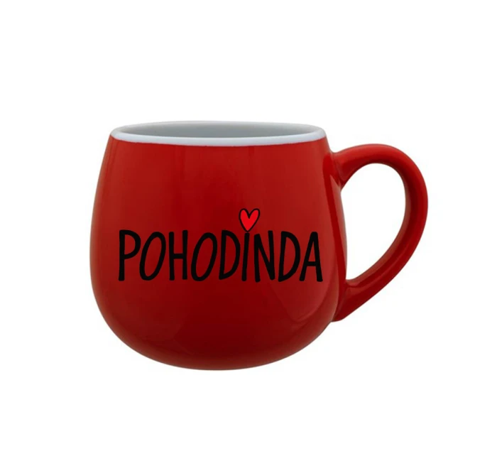 POHODINDA - červený keramický hrníček 300 ml