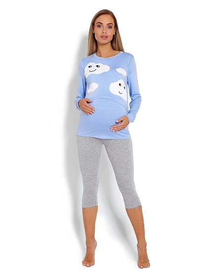 Těhotenské pyžamo model 22290566 sv. modré - PeeKaBoo Těhotenské pyžamo model 22290566 sv. modré - PeeKaBoo