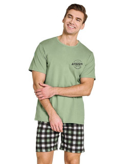 Pánské pyžamo Carter zelené s nápisem