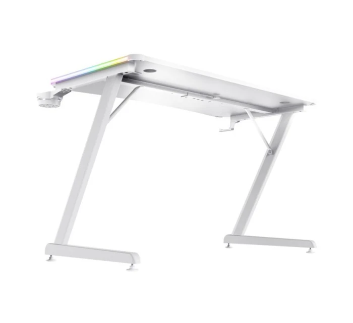 Herní stůl TRUST GXT 709W LUMINUS RGB WHITE