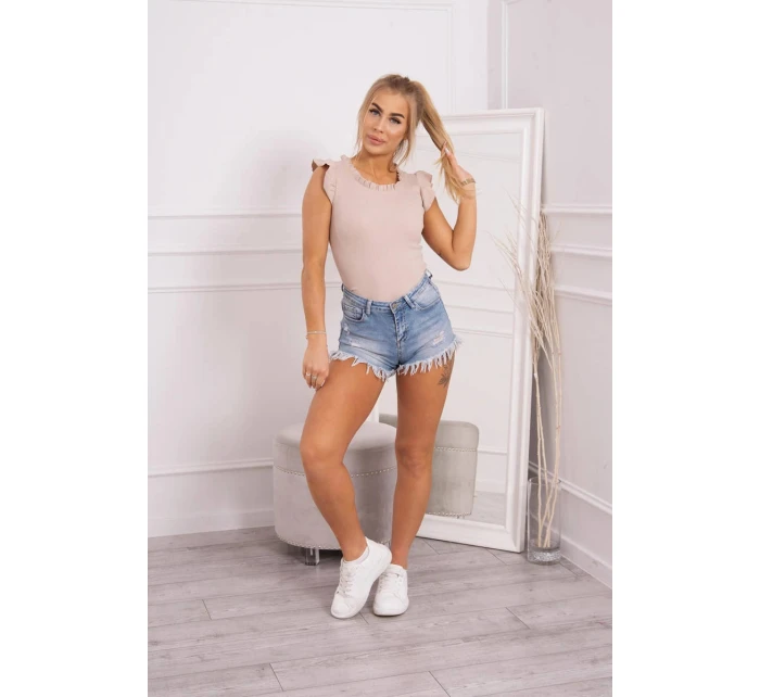 Halenka s volánky béžová