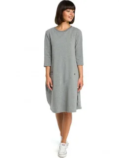 Dámské šaty B083 Šedá - BEwear