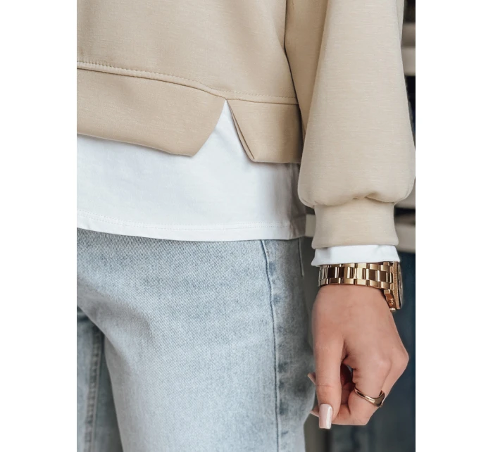 LUZZIO dámská oversize mikina světle béžová FashionStreet BY1384