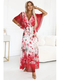 Vzdušné maxi šaty s obálkovým výstřihem a květinovým vzorem RED model 21151839 - numoco basic