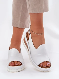 Dámské Kožené Sandály Na Klínu Bílé model 21696002 - Artiker