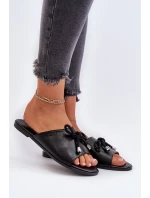 Dámské pantofle z eko kůže Big Star Černá