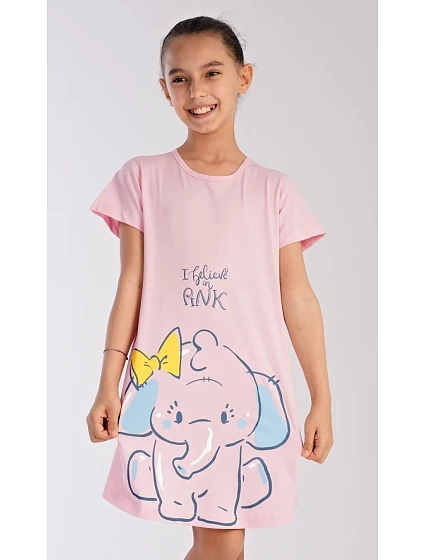 Dětská noční košile s krátkým rukávem model 22408021 - Vienetta Kids Dětská noční košile s krátkým rukávem model 22408021 - Vienetta Kids