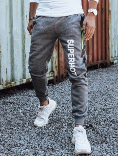 Pánské tepláky s potiskem antracitová FashionStreet UX4445