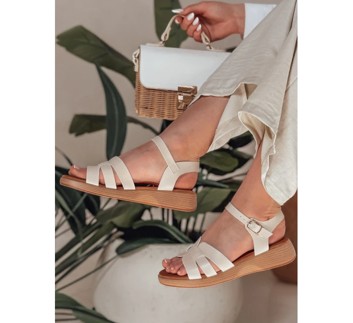 Dámské sandály na nízkém podpatku SANTORIA béžové FashionStreet ZY0836
