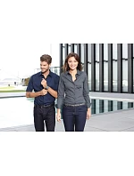 JN 641 Popelínová business halenka s dlouhým rukávem model 22487463 red - Daiber JN 641 Popelínová business halenka s dlouhým rukávem model 22487463 red - Daiber