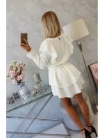 Šaty se svislými volány ecru Šaty se svislými volány ecru