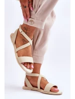 Kožené kotníkové sandály Big Star model 21618066 Béžová - Big Star Shoes Kožené kotníkové sandály Big Star model 21618066 Béžová - Big Star Shoes