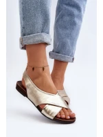 Zazoo 40407 Dámské kožené sandály Zlaté