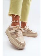 Dámské tenisky na platformě z ekokože béžové Moun