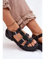 Dámské Sandály Eko Kůže S Přezkami Černé model 21699627 - Boto Dámské Sandály Eko Kůže S Přezkami Černé model 21699627 - Boto