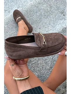 Barefoot Mokasyny se Zlatým Detalem Hnědé Paresa