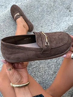Barefoot Mokasyny se Zlatým Detalem Hnědé Paresa