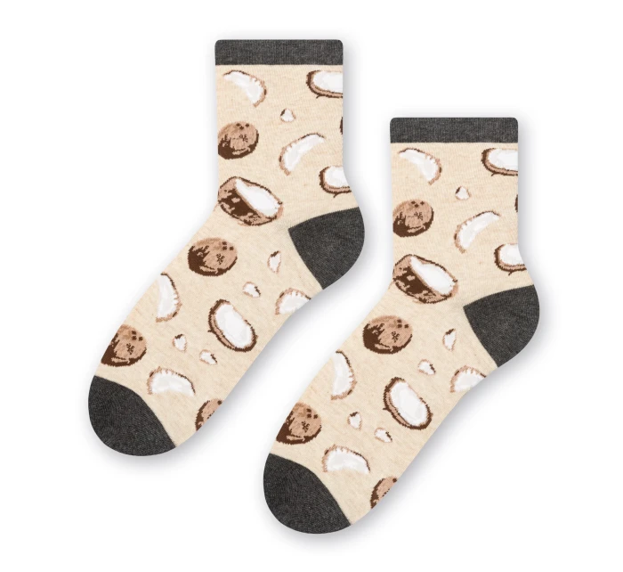 Ponožky model 17697943 Melange Light Beige - Steven Ponožky model 17697943 Melange Light Beige - Steven