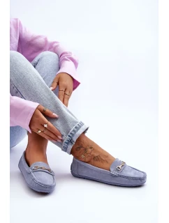 Dámské klasické semišové mokasíny modré Corinell