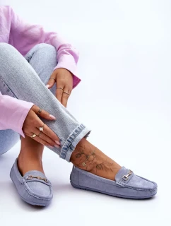 Dámské klasické semišové mokasíny modré Corinell