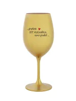 PROTOŽE BÝT KUCHAŘKA NENÍ PRDEL - zlatá sklenice na víno 350 ml