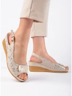 Originální sandály hnědé dámské na klínku Originální sandály hnědé dámské na klínku