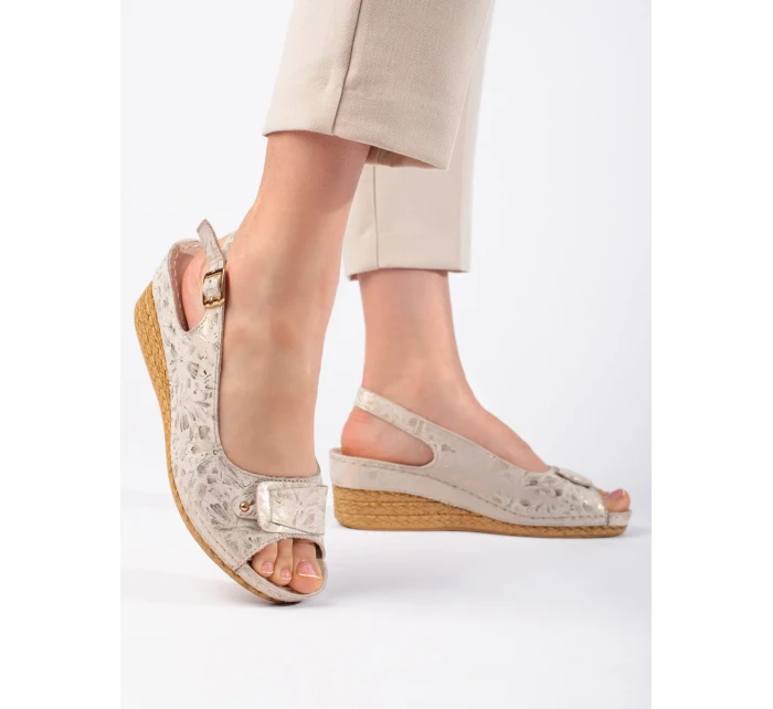 Originální sandály hnědé dámské na klínku Originální sandály hnědé dámské na klínku