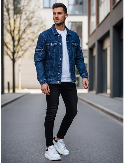 Pánská modrá džínová bunda FashionStreet TX4413