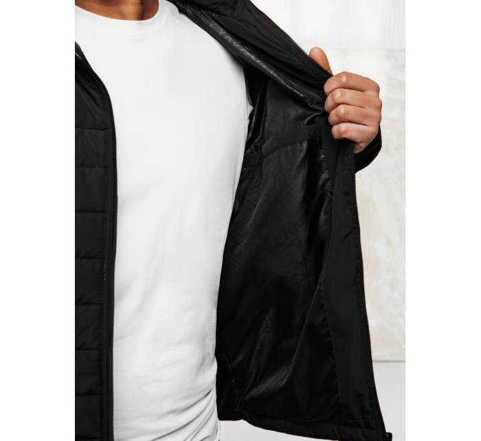 Pánská přechodná prošívaná bunda s kapucí černá model 21983056 - Dstreet