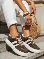 Dámské tenisky na platformě hnědé FashionStreet ZY1392