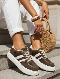 Dámské tenisky na platformě hnědé FashionStreet ZY1392