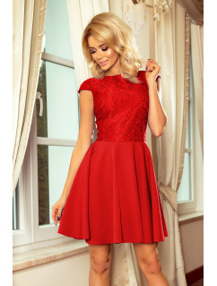 Červené dámské šaty s krajkou model 6049492