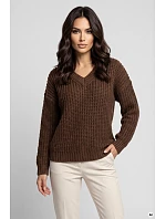 Teplý svetr oversize s vazbou a výstřihem do V model 21865253 - numoco basic