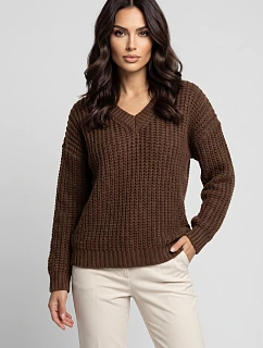 Teplý svetr oversize s vazbou a výstřihem do V model 21865253 - numoco basic