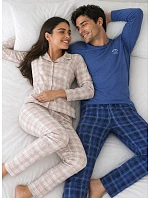 Pyžamo Cornette 482/489 Giorgia, délka rukávů S–2XL, rozepínací
