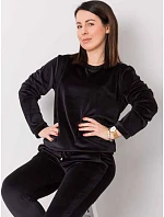 Dámská velurová tepláková souprava plus size černá (6085) Dámská velurová tepláková souprava plus size černá (6085)