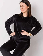 Dámská velurová tepláková souprava plus size černá (6085)