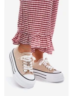 Dámské Tenisky Na Platformě Se Zlatými Béžové model 21701231 - Boto Dámské Tenisky Na Platformě Se Zlatými Béžové model 21701231 - Boto