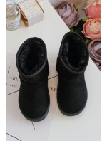 Dětské Teplé Sněhule Semišové černé Gooby Dětské Teplé Sněhule Semišové černé Gooby