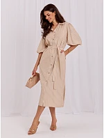Sukienka LK SK model 22285665 beżowy - FPrice Sukienka LK SK model 22285665 beżowy - FPrice