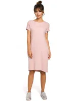 Midi šaty s kapsami ve  pudrové model 15096911 - BeWear