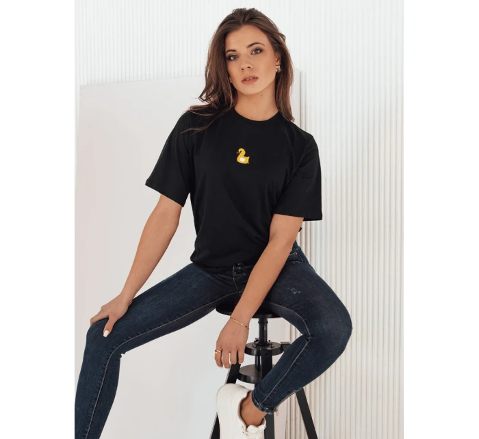 Dámské tričko s nášivkou MIA ROSE černá FashionStreet RY2255