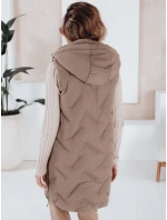 Dámská dlouhá prošívaná vesta s kapucí FashionStreet TY5098