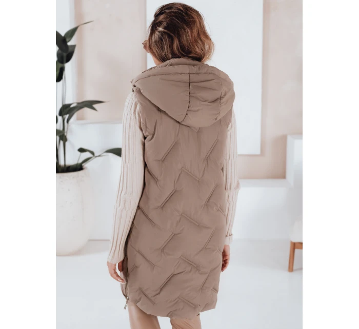 Dámská dlouhá prošívaná vesta s kapucí FashionStreet TY5098
