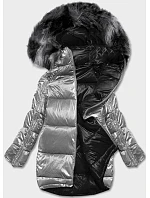 Oboustranná bunda oversize v šedé a černé barvě (h-1088-61) Oboustranná bunda oversize v šedé a černé barvě (h-1088-61)