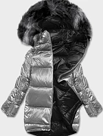 Oboustranná bunda oversize v šedé a černé barvě (h-1088-61)