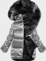 Oboustranná bunda oversize v šedé a černé barvě (h-1088-61)